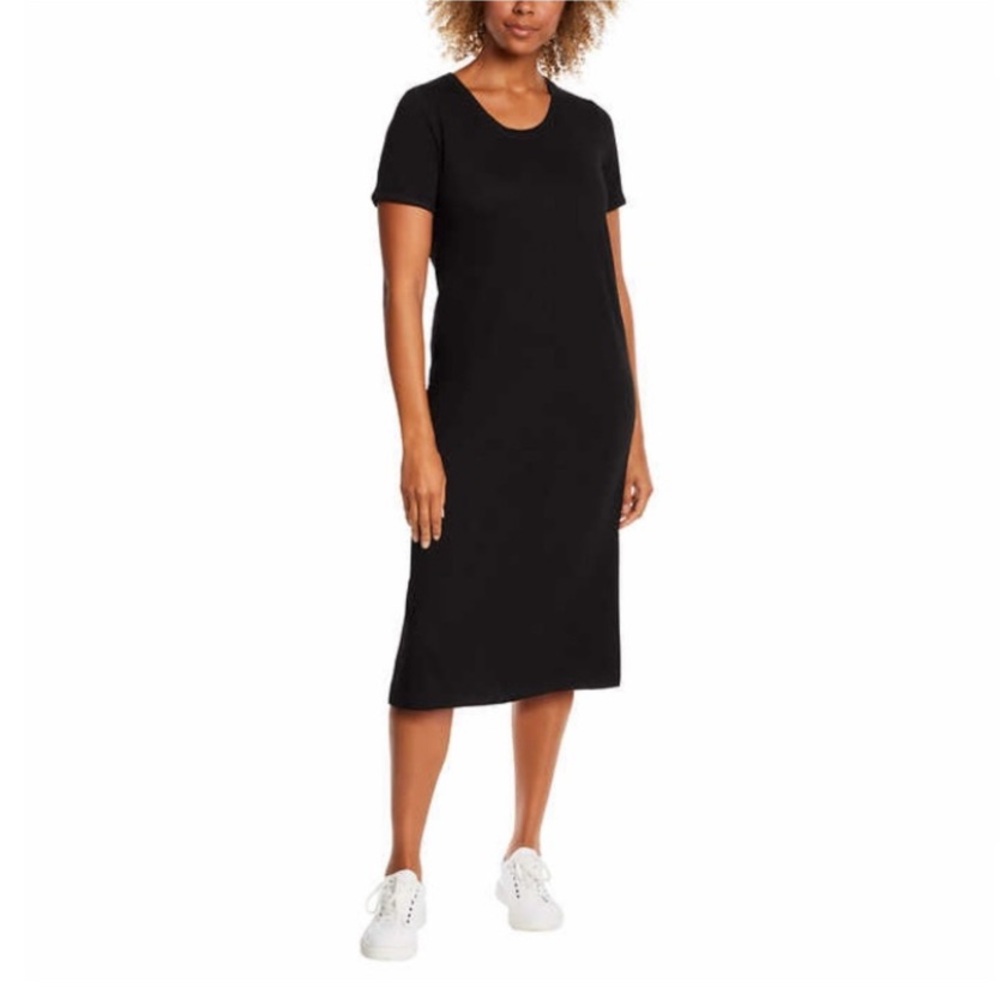 Jessica Simpson Black Sheath Midi Dress